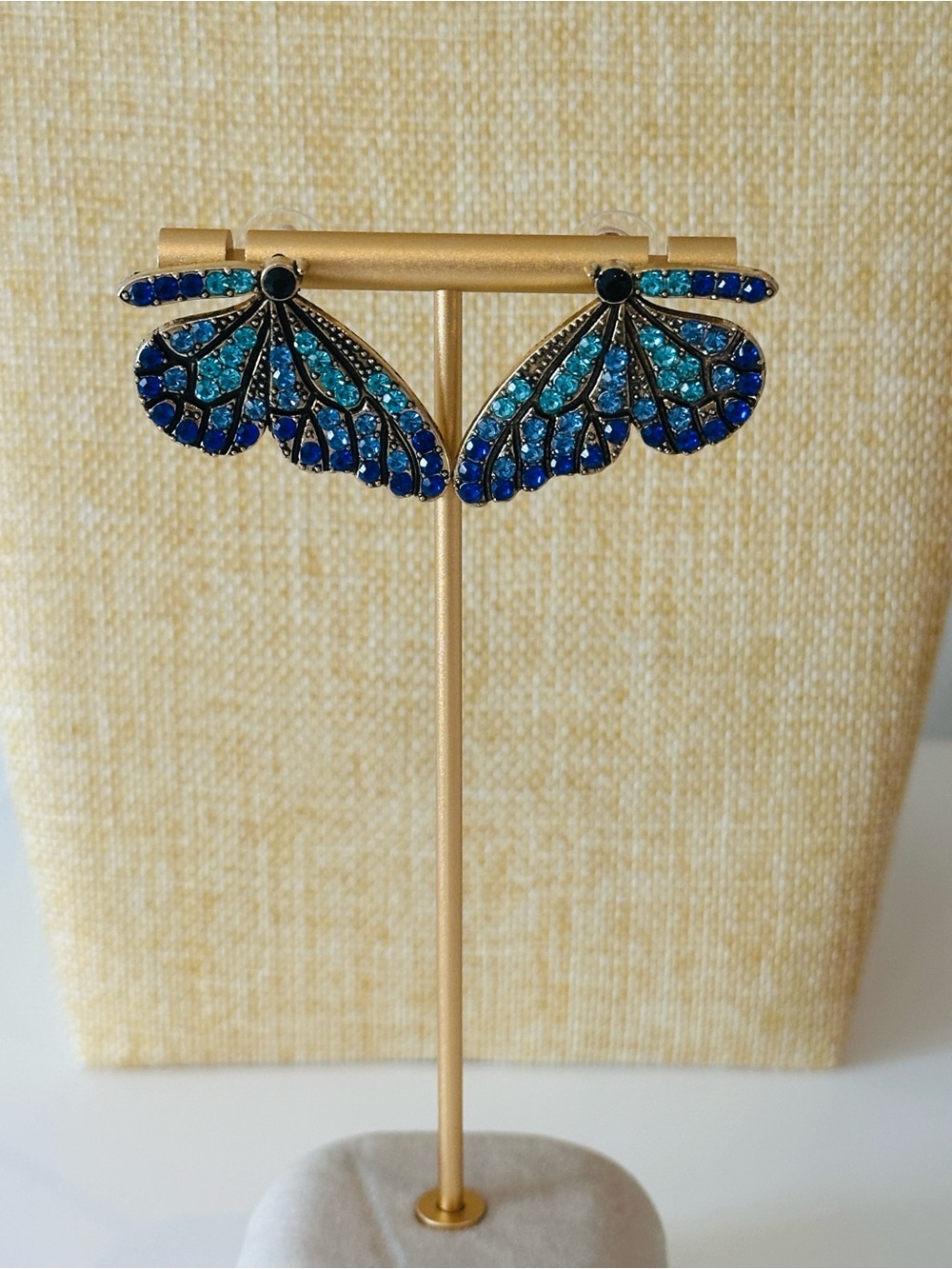 Fashion Jewelry Blue Wing Crystal Earrings